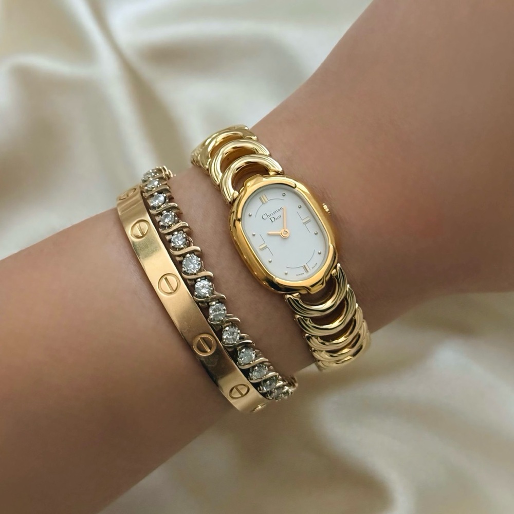 AUTHENTIC RARE VINTAGE DIOR GOLD WATCH - Picture 2 of 10